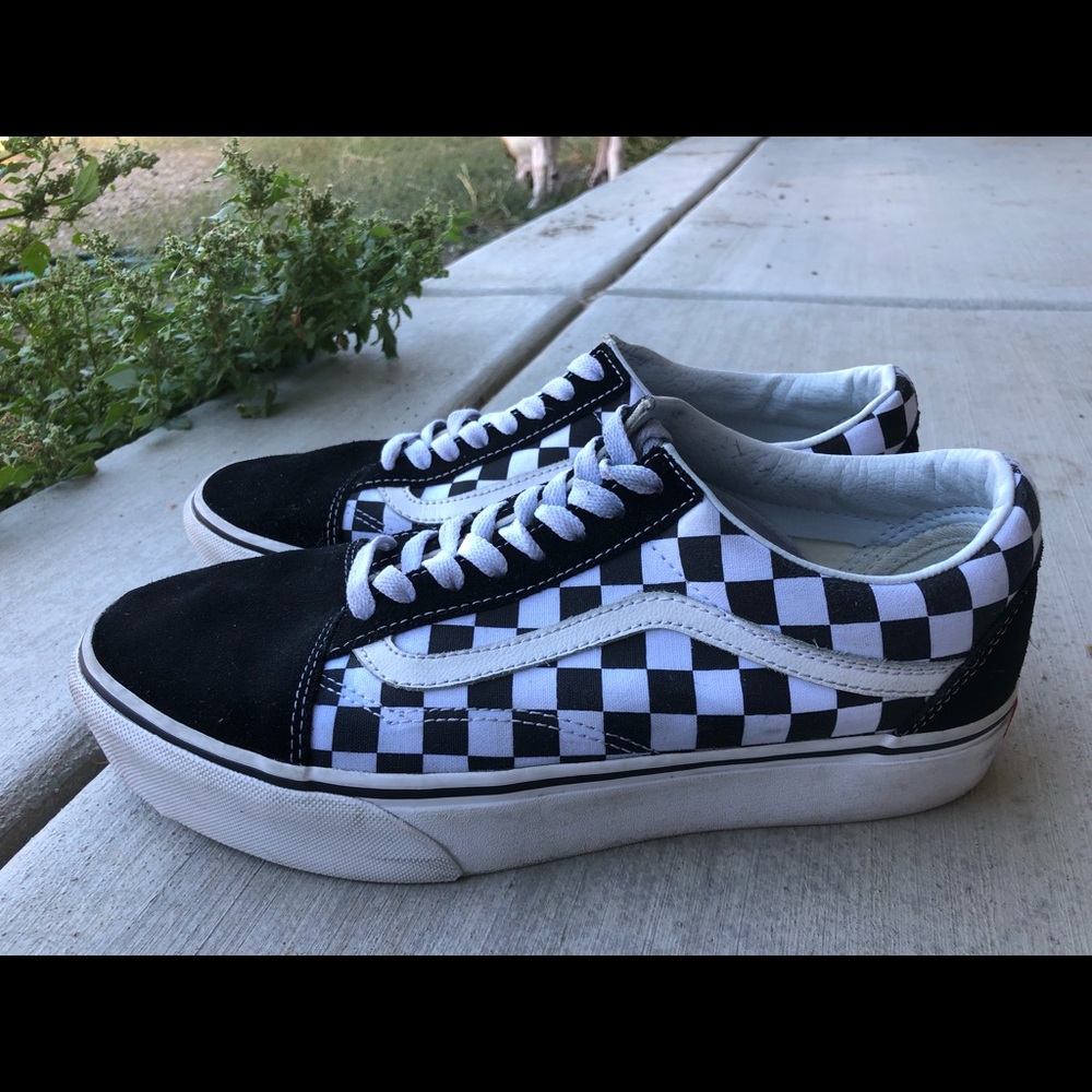 Black and White Checkered Old Skools